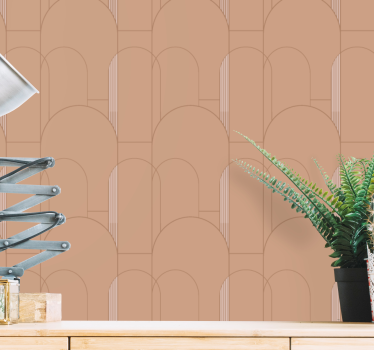 Terracotta geometric pattern circle wallpaper - TenStickers