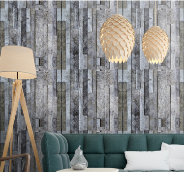 Elegant grey motif stone effect wallpaper - TenStickers