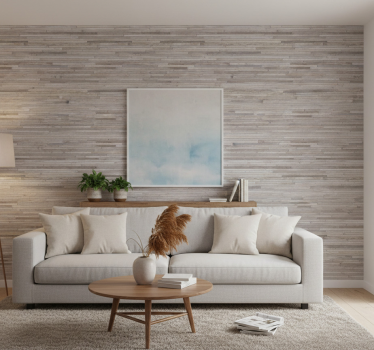 Wood effect wallpaper dark vertical pattern - TenStickers