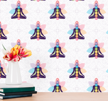 The Seven Chakra's Symbols Cool abstract wallpaper - TenStickers