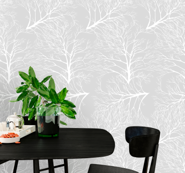 Grey branch pattern tree wallpaper - TenStickers
