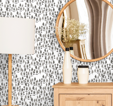 Nordic black silhouettes tree wallpaper - TenStickers