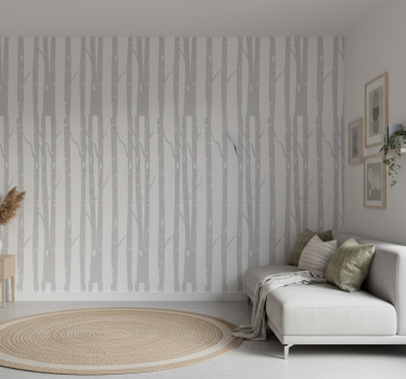 Tree wallpaper tall birches forest scandinavian - TenStickers