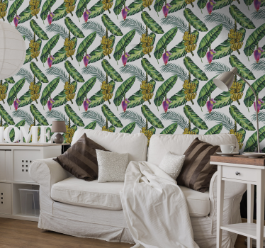 Tropical Flora Harmony nature wallpaper - TenStickers