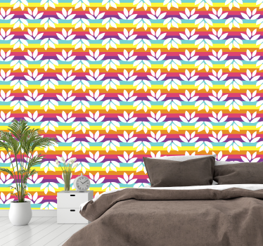 Master bedroom wallpaper tropical tile design - TenStickers