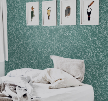 Undersea Hand drawn pattern Bedroom Wallpaper - TenStickers