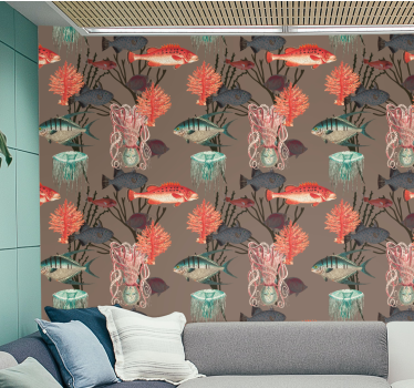 Underwater Marine Life fish wallpaper - TenStickers