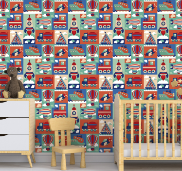 Vehicle Models Kids Wallpaper - TenStickers