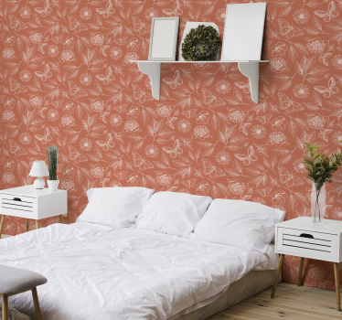 Vintage Botanical Pattern Wallpaper - TenStickers