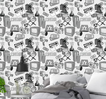 Vintage hollywood black and white pictures Retro Wallpaper - TenStickers