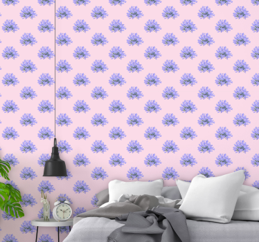 Violet flowers Nature Wallpaper - TenStickers