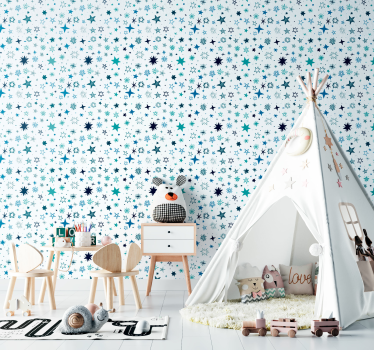 Wallpaper blue stars - TenStickers