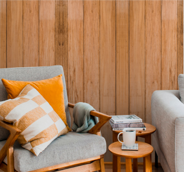 Wood effect wallpaper warm planks look - TenStickers
