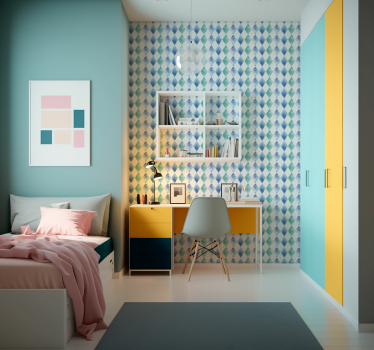 Watercolour harlequin pattern Textured Wallpaper - TenStickers
