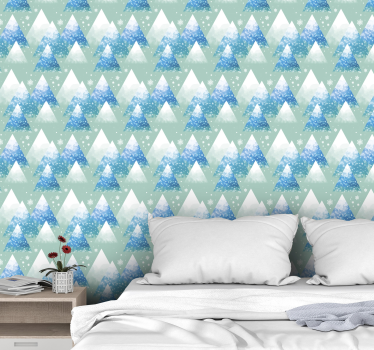 Watercolour Mountain Nature Wallpaper - TenStickers