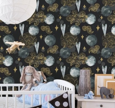 Watercolour Night Bedroom Wallpaper - TenStickers