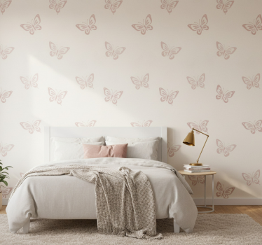 Whimsical flutter butterfly bedroom wallpaper - TenStickers
