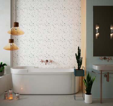 White terrazo stone effect wallpaper - TenStickers