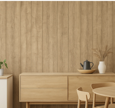 Wood effect wallpaper natural sanded oak vertical - TenStickers