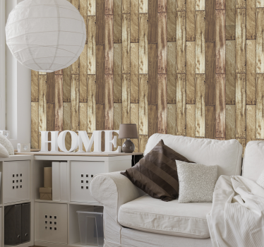 Wood effect wallpaper textured planks - TenStickers