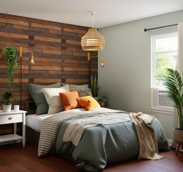 Wooden slats Wedding wallpaper for wall - TenStickers